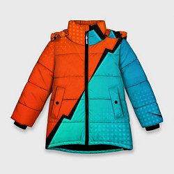 Куртка зимняя для девочки Геометрическая композиция Fashion trend, цвет: 3D-черный