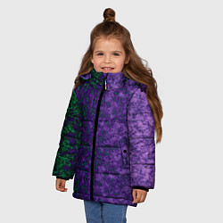 Куртка зимняя для девочки Marble texture purple green color, цвет: 3D-светло-серый — фото 2