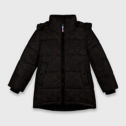 Зимняя куртка для девочки Текстурированный угольно-черный