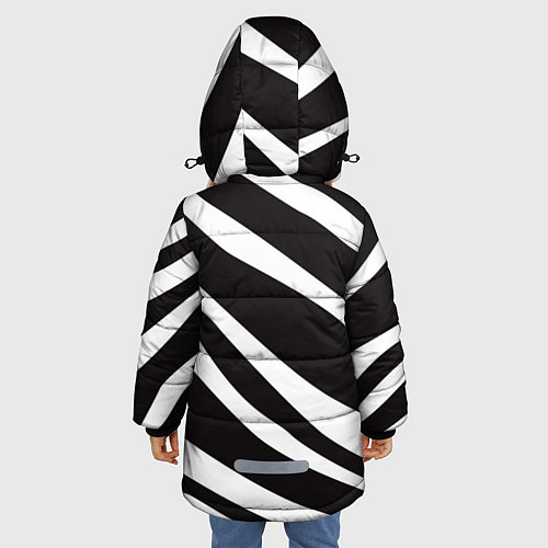 Зимняя куртка для девочки Анималистичный рисунок зебра / 3D-Красный – фото 4