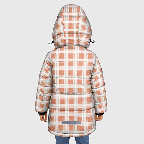 Зимняя куртка для девочки Light beige plaid fashionable checkered pattern / 3D-Красный – фото 4