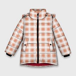 Куртка зимняя для девочки Light beige plaid fashionable checkered pattern, цвет: 3D-красный