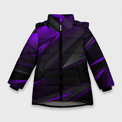 Зимняя куртка для девочки Geometry Черный и фиолетовый