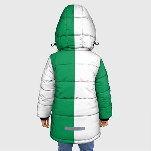 Зимняя куртка для девочки ФК Ахмат бело-зеленая форма / 3D-Светло-серый – фото 4