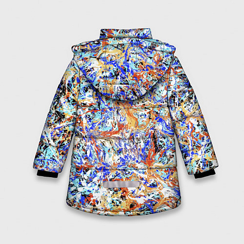 Зимняя куртка для девочки Летний красочный паттерн / 3D-Черный – фото 2