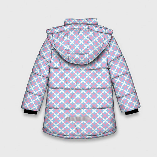 Зимняя куртка для девочки Светлые голубые узоры / 3D-Черный – фото 2