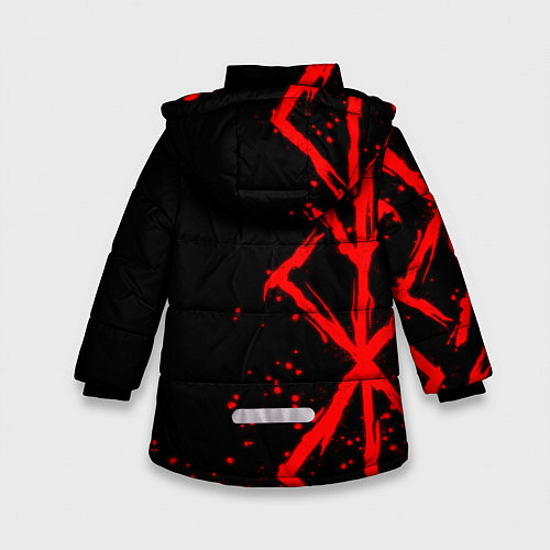 Зимняя куртка для девочки БЕРСЕРК : Паттерн - клеймо жертвы / 3D-Черный – фото 2