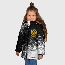 Куртка зимняя для девочки Геодезист из России и Герб Российской Федерации, цвет: 3D-черный — фото 2