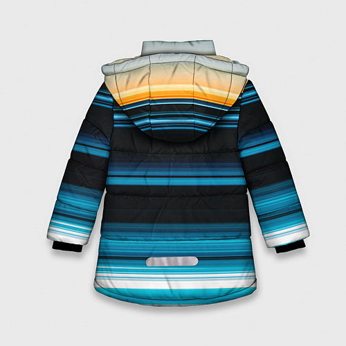 Зимняя куртка для девочки Градиент восход солнца / 3D-Светло-серый – фото 2