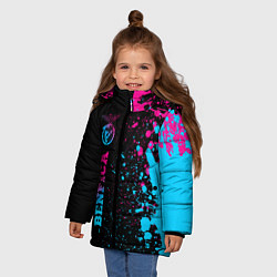 Куртка зимняя для девочки Benfica - Neon Gradient, цвет: 3D-черный — фото 2