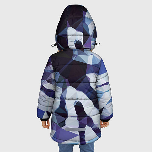 Зимняя куртка для девочки Лоу Поли Полигоны / 3D-Светло-серый – фото 4