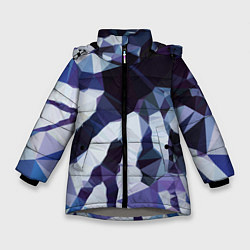 Куртка зимняя для девочки Лоу Поли Полигоны, цвет: 3D-светло-серый
