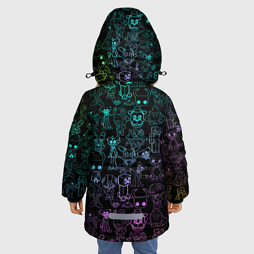Зимняя куртка для девочки Персонажи из разных игр неон / 3D-Светло-серый – фото 4