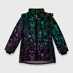 Зимняя куртка для девочки Персонажи из разных игр неон