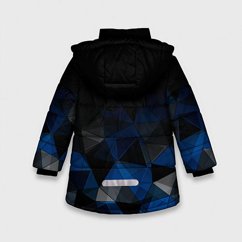 Зимняя куртка для девочки Черно-синий геометрический / 3D-Черный – фото 2