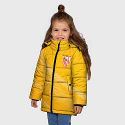 Куртка зимняя для девочки Sevilla желтая абстракция, цвет: 3D-светло-серый — фото 2