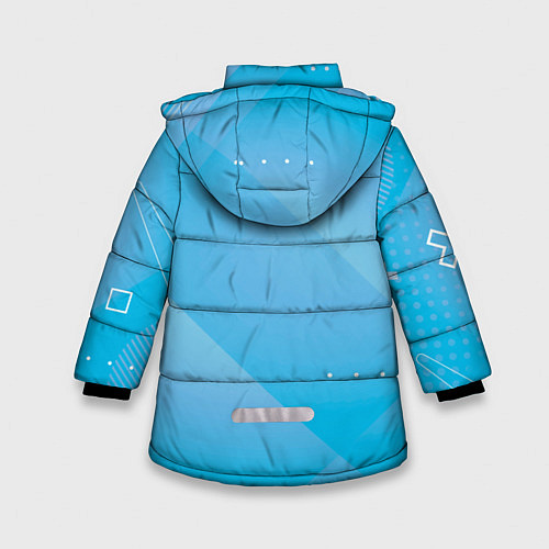 Зимняя куртка для девочки Manchester city Голубая абстракция / 3D-Светло-серый – фото 2