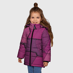 Куртка зимняя для девочки Геометрические фигуры в движении, цвет: 3D-черный — фото 2