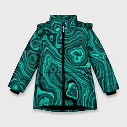 Куртка зимняя для девочки Имитация камня - яшма, цвет: 3D-черный