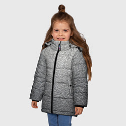 Куртка зимняя для девочки Нержавеющая сталь - текстура шагрень, цвет: 3D-светло-серый — фото 2