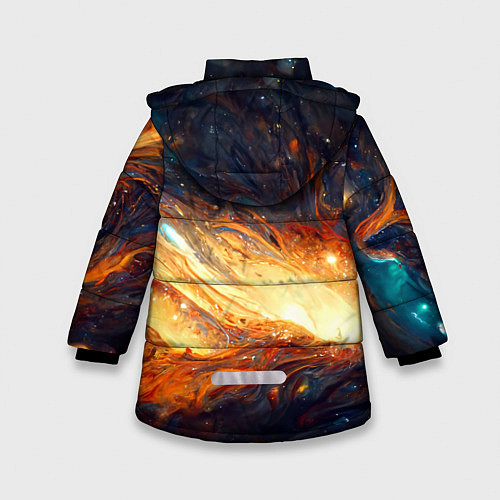 Зимняя куртка для девочки Центр вселенной - Абстракция / 3D-Черный – фото 2