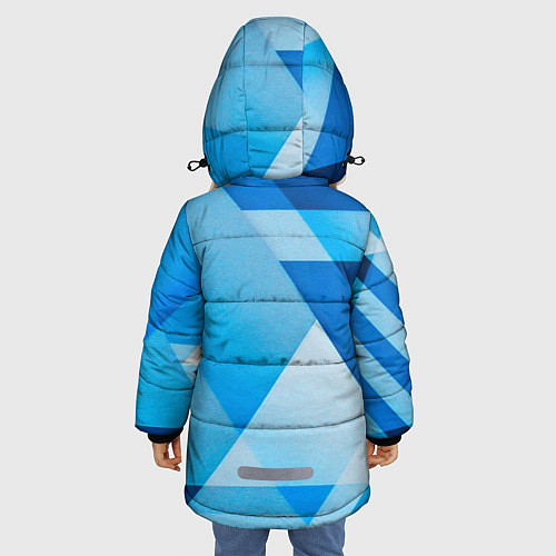 Зимняя куртка для девочки Geely - абстракция треугольники / 3D-Светло-серый – фото 4