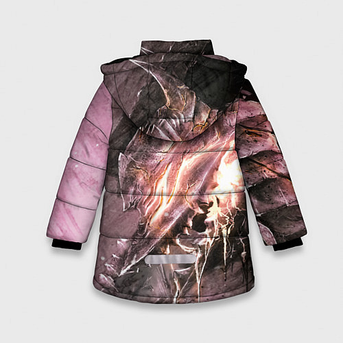 Зимняя куртка для девочки Берсерк Гатс В Доспехах Извергает Огонь / 3D-Светло-серый – фото 2
