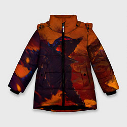 Куртка зимняя для девочки Берсерк Гатс Прорыв Через Огнь, цвет: 3D-черный