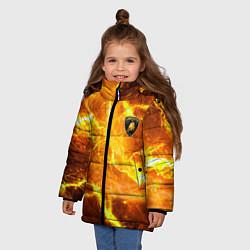 Куртка зимняя для девочки Lamborghini - яркие молнии, цвет: 3D-черный — фото 2