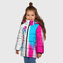 Куртка зимняя для девочки Peugeot neon gradient style: по-вертикали, цвет: 3D-черный — фото 2