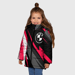 Куртка зимняя для девочки BMW fast lines, цвет: 3D-черный — фото 2