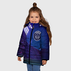 Куртка зимняя для девочки PSG ночное поле, цвет: 3D-черный — фото 2