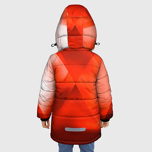Зимняя куртка для девочки Honda - красная абстракция / 3D-Светло-серый – фото 4