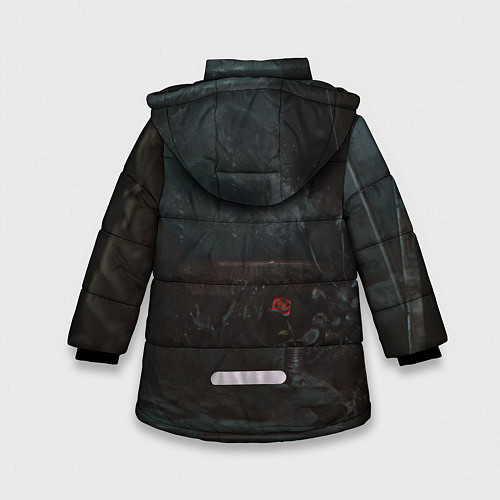 Зимняя куртка для девочки STALKER С Розой / 3D-Черный – фото 2