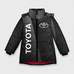Зимняя куртка для девочки Toyota - серая абстракция