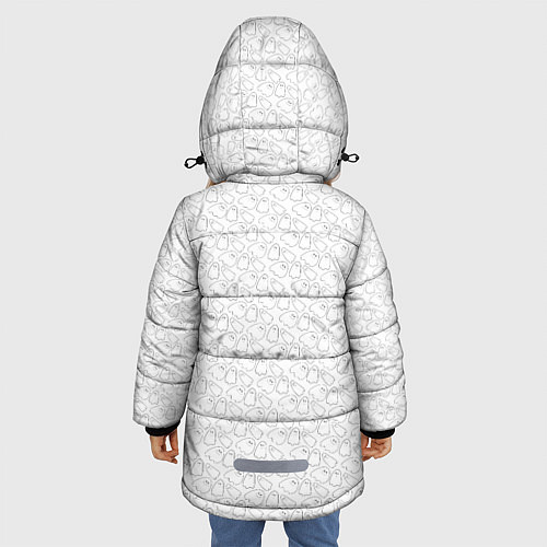 Зимняя куртка для девочки Little Ghosts on white / 3D-Светло-серый – фото 4
