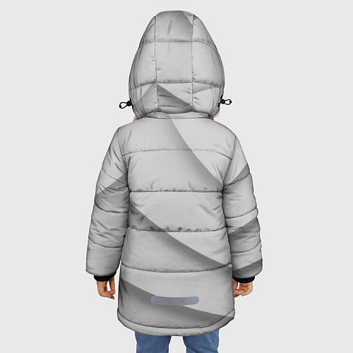 Зимняя куртка для девочки Daewoo - серая абстракция / 3D-Светло-серый – фото 4