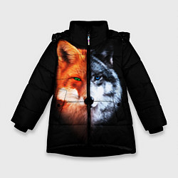 Зимняя куртка для девочки Волк и Лисица