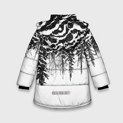 Зимняя куртка для девочки Перевёрнутый лес / 3D-Черный – фото 2