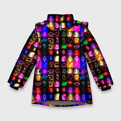 Зимняя куртка для девочки Neon glowing objects