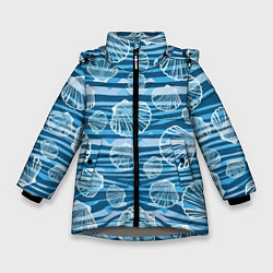 Зимняя куртка для девочки Паттерн из створок ракушки - океан