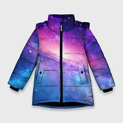 Куртка зимняя для девочки Космическая воронка, цвет: 3D-черный