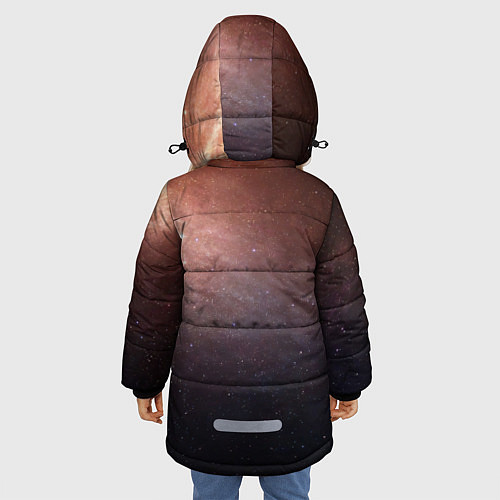 Зимняя куртка для девочки Космос из сердца / 3D-Светло-серый – фото 4