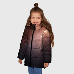 Куртка зимняя для девочки Космос из сердца, цвет: 3D-светло-серый — фото 2