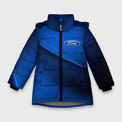 Зимняя куртка для девочки Ford - синяя абстракция
