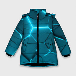 Зимняя куртка для девочки Ледяные неоновые геометрические плиты