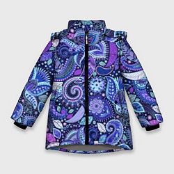 Зимняя куртка для девочки Color patterns of flowers