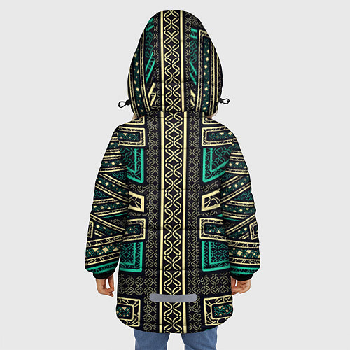 Зимняя куртка для девочки Узоры кольчуга / 3D-Светло-серый – фото 4