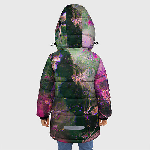 Зимняя куртка для девочки Абстрактные краски и силуэты / 3D-Светло-серый – фото 4