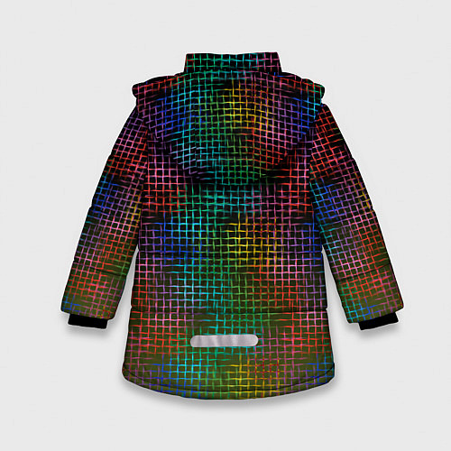 Зимняя куртка для девочки Неоновый сетчатый узор / 3D-Черный – фото 2